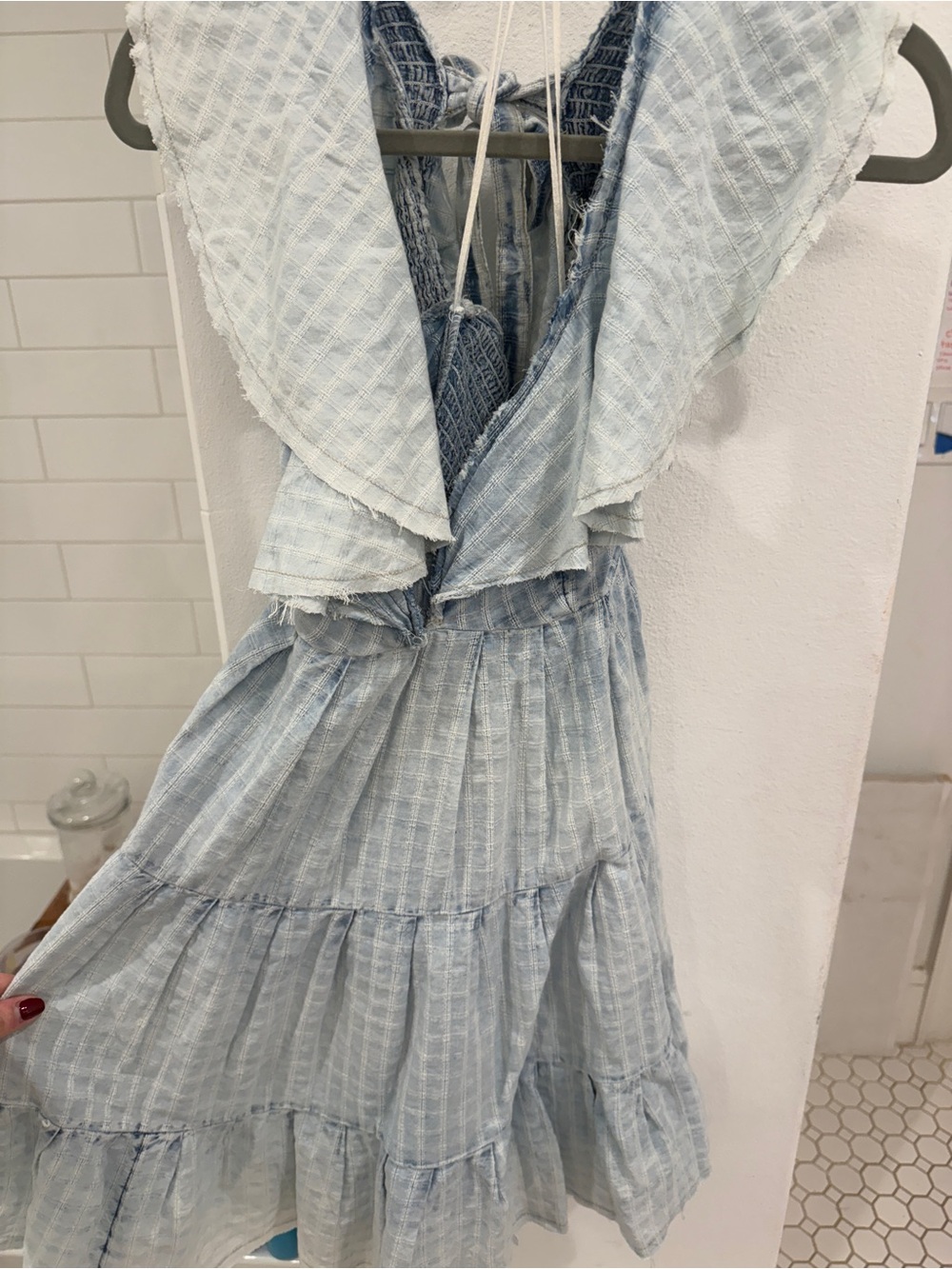 Free People Light Blue Backless Tiered Sundress - Picture 2 of 3